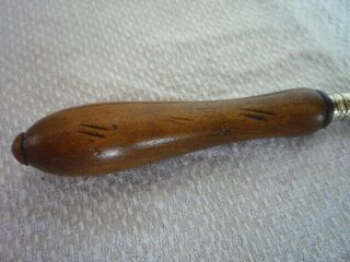 COLLECTABLE CARVED WOOD TREEN HANDLE BUTTER SPREADER CUTLERY ENGLISH KITCHENALIA 5