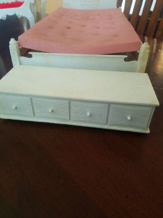 Vintage Barbie Susy goose vanity,  bench Bed and Dresser / Hope Chest ? 2