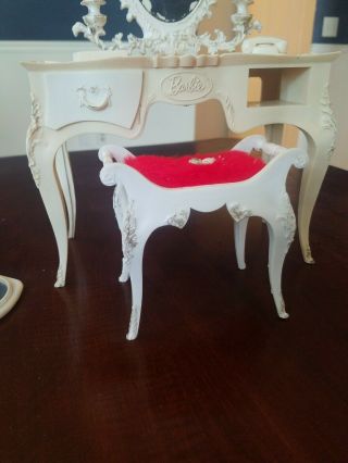 Vintage Barbie Susy goose vanity,  bench Bed and Dresser / Hope Chest ? 8