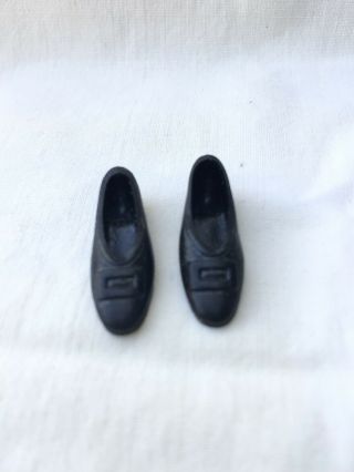 Vintage Francie Doll Black Buckle Squishy Flats Japan Mod Flat Shoes (1)