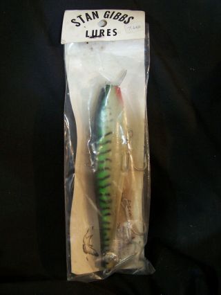Vintage STAN GIBBS Cast A Lure LG Wood Fishing Lure 9 