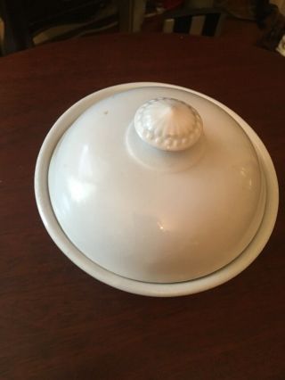 Antique John Maddock & Sons White Ironstone Butter dish Early Stamp 2