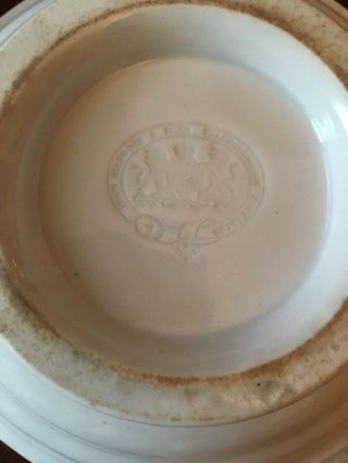 Antique John Maddock & Sons White Ironstone Butter dish Early Stamp 8