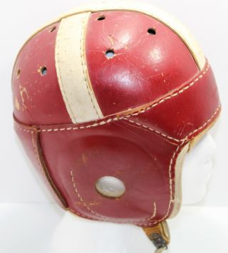 Vintage 1950s Hutch H - 8 Leather Football Helmet Sz Medium