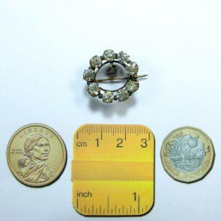 Antique Victorian Small Metal Diamond Paste Brooch / Pin Dangle/tremble Drop