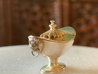 Vintage Miniature Dollhouse Artisan Mike Sparrow Sterling Silver Sauce Tureen