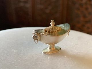 VINTAGE Miniature Dollhouse ARTISAN Mike Sparrow Sterling Silver Sauce Tureen 2