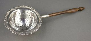 Fine Antique Victorian Jf Fradley York Sterling Silver Tea Cup Leaf Strainer