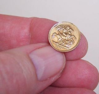 Victorian Antique Tiny Queen Victoria/st.  George & The Dragon Coin/token - 1887