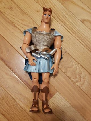 Vintage Disney Hercules Doll Figure 12 " Tall Gladiator Shoes 1996 Mattel
