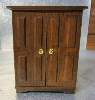 Vintage House of Miniatures Dollhouse Furniture X - Acto Wood 2 Beds & Armoire 4