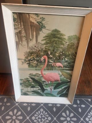 Vintage Pink Flamingo Wall Hanging