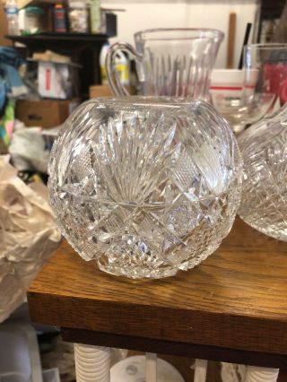 Antique Early American Brilliant Deep Cut Glass Clear Glass Rose Bowl - Abp