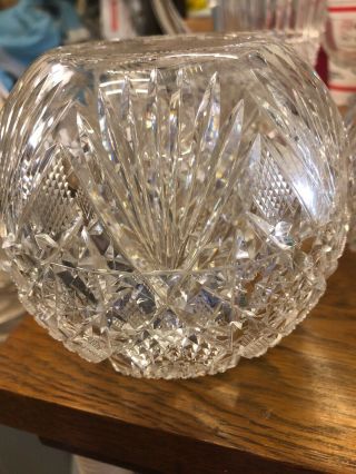 Antique Early American Brilliant Deep Cut Glass Clear Glass Rose Bowl - ABP 6