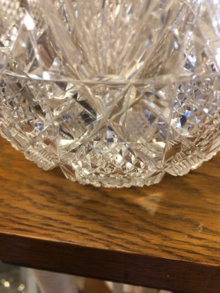 Antique Early American Brilliant Deep Cut Glass Clear Glass Rose Bowl - ABP 7