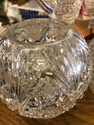 Antique Early American Brilliant Deep Cut Glass Clear Glass Rose Bowl - ABP 8