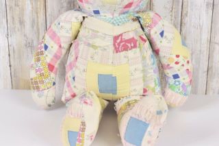 Vintage Handmade Quilted Patchwork Quilt Teddy Bear Stuffed Plush 4