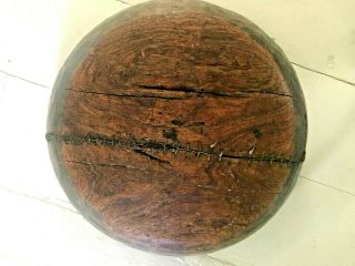 Large Rustic Primitive wood Antique dough bowl Historic repair circa 1790s - 1800s 7