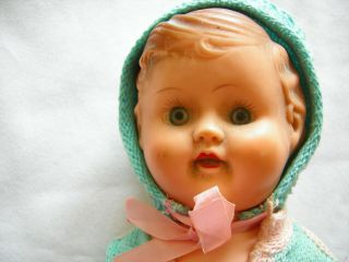 Vintage Rubber Baby Doll Unmarked W/orig.  ? Clothing - Has 2 0 On Back Of Neck