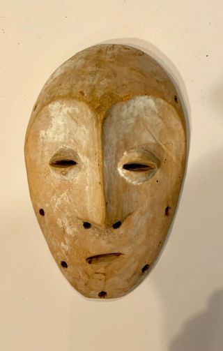 Antique African Tribal Carved Wood Mask Lega Tribe