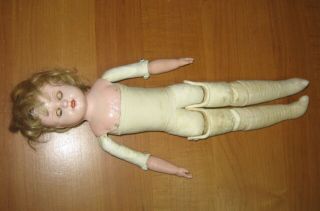 MINERVA Antique German Doll - Jointed Kid Body Sleep Eyes Hair 4