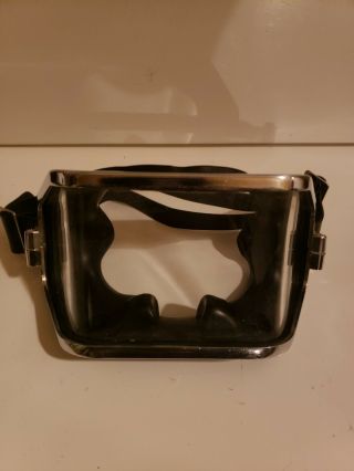 Vintage Us Divers Co Aqua Lung Wrap - Around Tempered Glass Face Mask Goggles