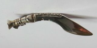 Antique Ww1 Silver Gurkha Regiment Kukri Tie Pin / Sweetheart Clasp -