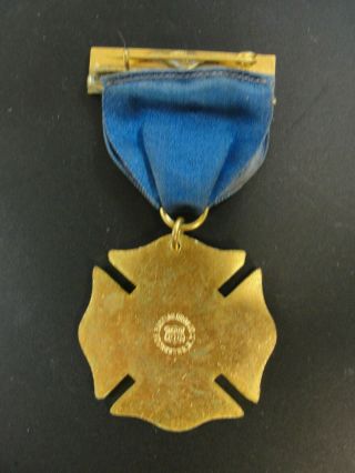 Antique June 1920 Delegate Hudson Valley Volunteer Firemen Medal Ribbon 4