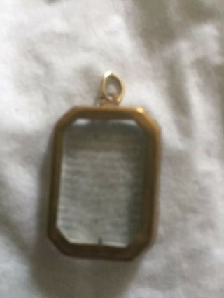 ANTIQUE VICTORIAN ETCHED GLASS BRASS PENDANT INSCRIBED WITH THE LORDS PRAYER 4