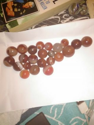 Antique Akro Agate 20 Sizes Vary Marbles (1) 3/4 (10) 1/2 (8) 5/8 1 3/8