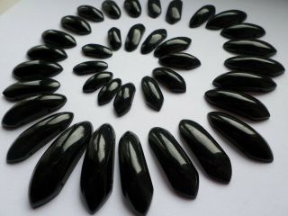 Antique Victorian Or Edwardian Whitby Jet Necklace Panels For Restringing