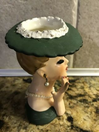 VTG NAPCO I Love LUCY HEAD VASE C3343 W/ FAUX STUD PEARL EARRINGS & NECKLACE 4