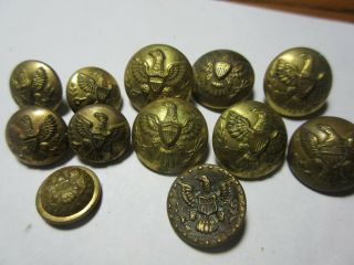 Antique Civil War Era Army Brass Buttons Waterbury & Horstman Co.
