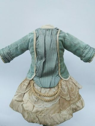 Marvelous Antique Doll Dress,  Pure Silk,  German Or French Antique Doll