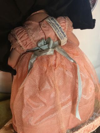 Vintage Madame Alexander Composition “Princess Elizabeth” Orig Rare peach Gown 4