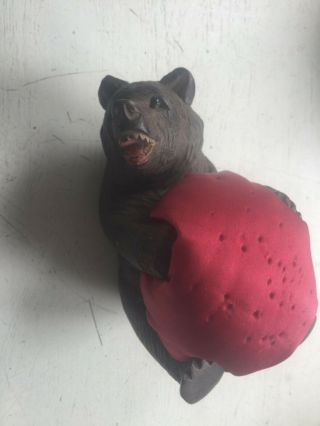 2 X Antique very nicely carved Black Forest Bear Pin Cushions 6