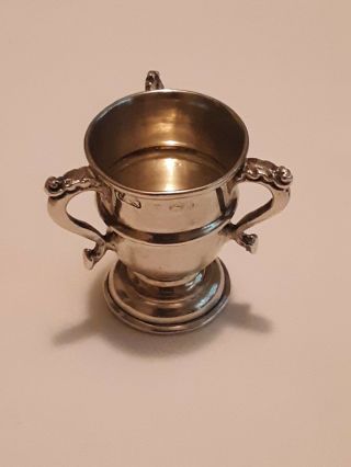 1908 Sterling Miniature Loving Cup Trophy Birmingham Levi & Salaman Nm