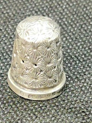 Antique Charles Horner Chester Hallmark Silver Thimble 8