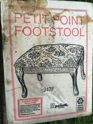 Vintage Petit Point Tapestry Foot Stool