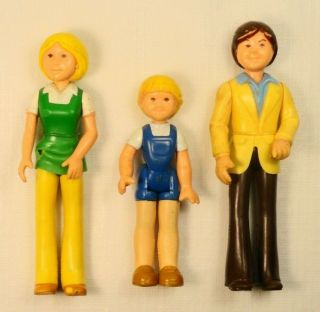 Dollhouse Miniature Vintage 1:12 Scale Doll Family Dad Mom Child Jointed