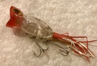 Fishing Lure Fred Arbogast Hula Popper In Clear Body Tackle Box Crank Bait 3