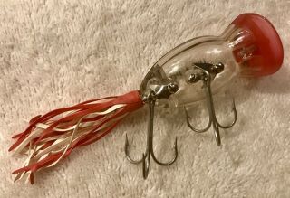 Fishing Lure Fred Arbogast Hula Popper In Clear Body Tackle Box Crank Bait 4