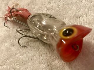 Fishing Lure Fred Arbogast Hula Popper In Clear Body Tackle Box Crank Bait 5