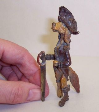 Vintage Cold Painted Bronze Metal Setter/spaniel Dog Pirate Mutineer Miniature