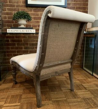 Restoration Hardware Deconstructed French Slipper Chair In Antiqued Cotton