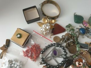 Antique or Vintage Gemstone Glass Costume Jewellery Jewelry Joblot 4