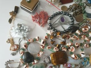 Antique or Vintage Gemstone Glass Costume Jewellery Jewelry Joblot 5