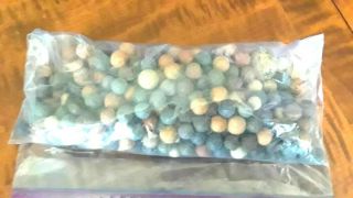 Antique Clay Marbles 350,  Various Shapes Sizes and Colors 6