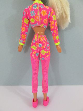 Vintage 90 ' s Barbie Doll Clothes - CROP TOP,  SPORTS LEOTARD,  SHOES - Neon Pink 4