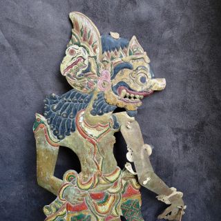 Antique and quality large flat wood Wayang doll,  East Java ca 1920 2